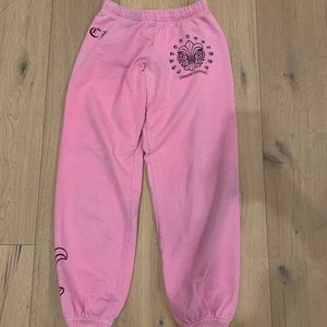 Pink Chrome hearts sweatpants